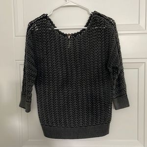 Free People Gray 3/4 Sleeve Sweater